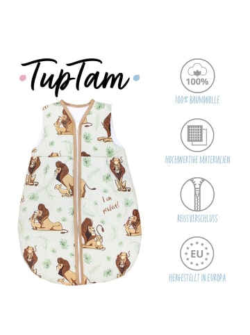 TupTam Baby Ganzjahres Schlafsack Ärmellos Wattiert in braun/grün