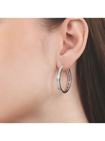 Tom Tailor Creolen Silber 925, rhodiniert in silber