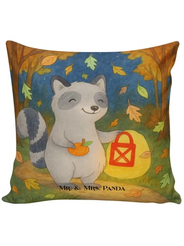 Mr. & Mrs. Panda Kissen 40x40 Waschbär Laterne Design ohne Spruch in Weiß