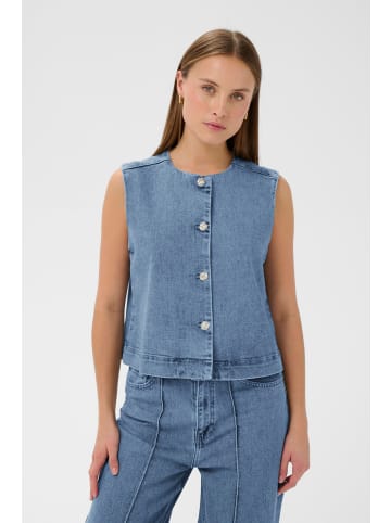 Soaked in Luxury Weste SLRinatina Gerade Passform in Medium Blue Denim