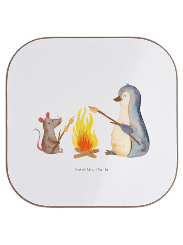 Mr. & Mrs. Panda Untersetzer für Gläser Pinguin Lagerfeuer ohne ... in Weiß