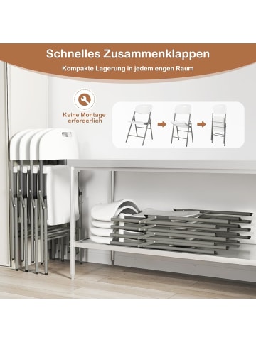 COSTWAY 4er Set Gaststühle Klappstühle in Weiß