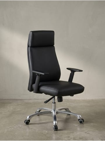 KADIMA DESIGN Bürostuhl PORTO Echt-Leder ergonomisch mit Kopfstütze