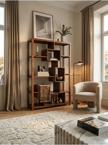 KADIMA DESIGN Bücherregal Massiv-Holz 115 x 180 cm Wohnzimmer-Regal
