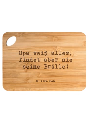 Mr. & Mrs. Panda Holzbrett Spruch Opa Wissen mit Spruch in Braun