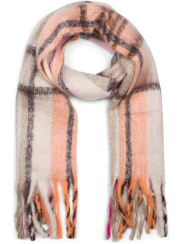 styleBREAKER Web Schal mit Streifen in Taupe-Orange-Pink