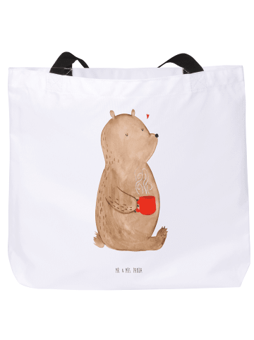 Mr. & Mrs. Panda Shopper Tasche Bär Kaffee ohne Spruch in Weiß