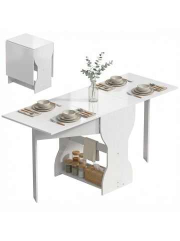 HOMCOM Klapptisch-160L x 60B x 75H cm-Weiß