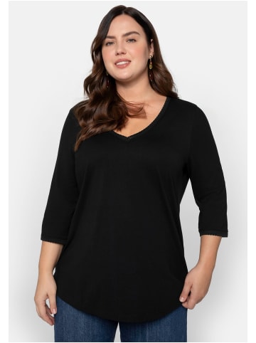 sheego Shirt in schwarz