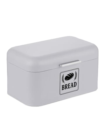 relaxdays Brotkasten in Grau – (B)30 x (H)16,5 x (T)19 cm