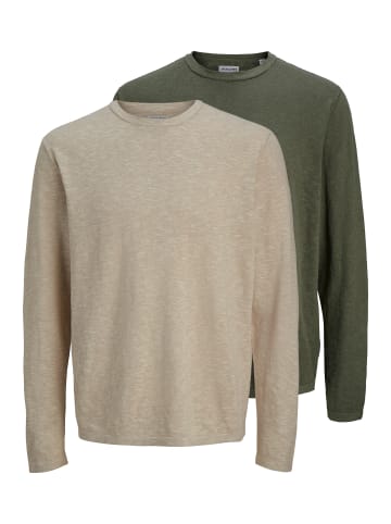 Jack & Jones Pullover Summer in Beige / Dunkelgrün