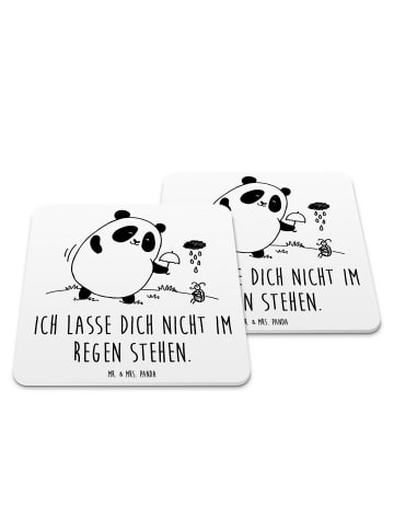 Mr. & Mrs. Panda Tischuntersetzer Panda ZuMenschmenhalt mit Spruch in Weiß