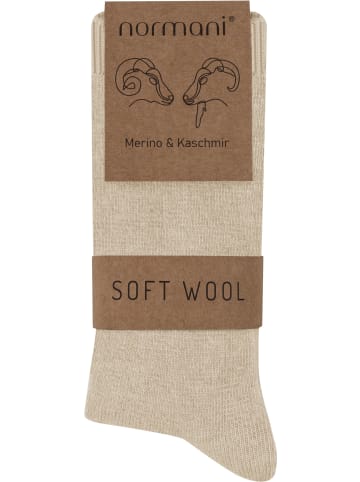 normani 3 Socken aus Cashmere und Merinowolle mit Komfortbund in Beige