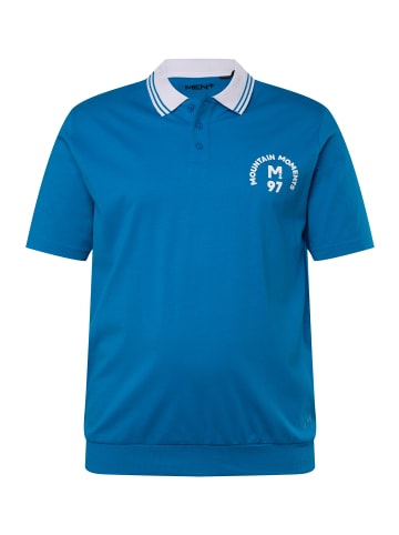 Men Plus Poloshirt in helles azurblau