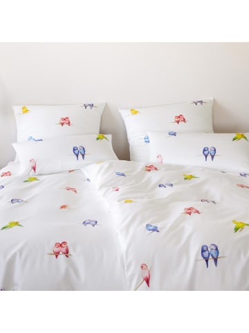Elegante Bettwäsche Lovebirds in weiß