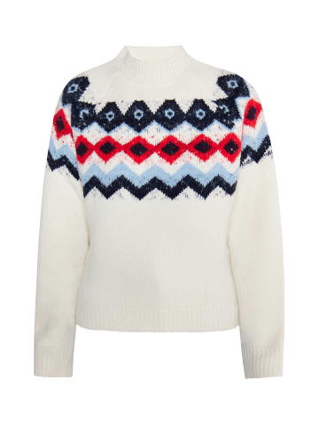 DreiMaster Maritim Damen Strickpullover in Wollweiss Mehrfarbig