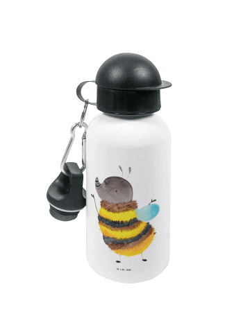 Mr. & Mrs. Panda Kindertrinkflasche Hummel flauschig ohne Spruch in Weiß