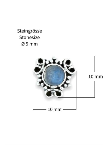 mantraroma 925er Silber - Ohrstecker (L) 10 x (B) 10 mm mit Mondstein