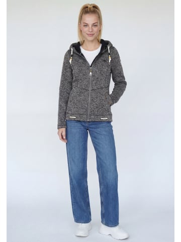Schmuddelwedda Damen Strickfleecejacke in Grau Melange