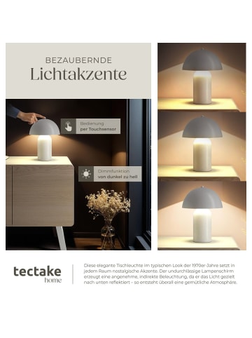 tectake Akku-Tischlampe Kade 25 x 34 cm, weiß