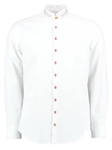 OS-Trachten Trachtenhemd Storax in weiß-hochrot