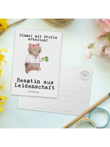 Mr. & Mrs. Panda Grußkarte Beamtin Leidenschaft mit Spruch in Weiß