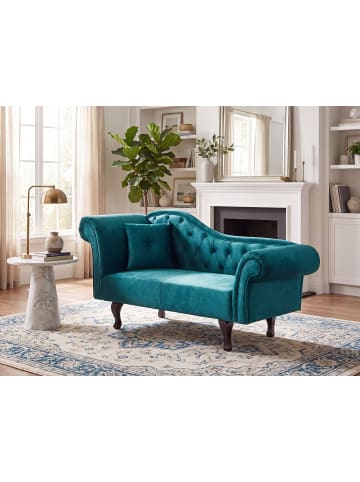 Beliani Chaiselongue LATTES II in Grün/Braun - (W) 192 x (H) 81 x (L) 59 cm linksseitig