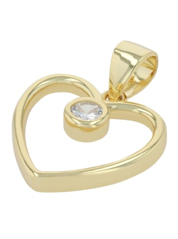 Adeliás Damen Anhänger – Herz Herzanhänger aus 925 Silber in gold