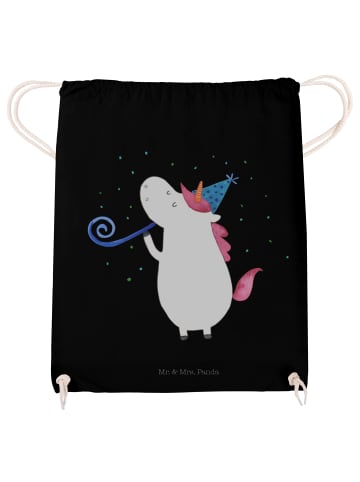 Mr. & Mrs. Panda Jutebeutel Einhorn Party ohne Spruch in Schwarz