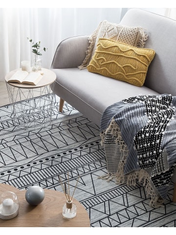 Beliani Kurzflor KEBAN in Schwarz/Grau - (W) 140 x (H) 1 x (L) 200 cm