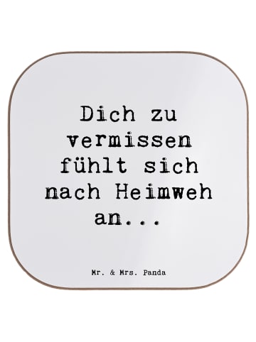 Mr. & Mrs. Panda Untersetzer für Gläser Spruch Heimweh Sehnsucht... in Weiß