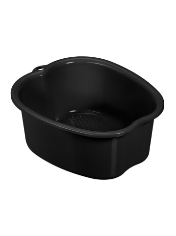 relaxdays Fußbadewanne in Schwarz - (B)33 x (H)15 x (T)38cm