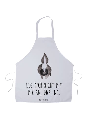 Mr. & Mrs. Panda Kochschürze Stinktier Angriff mit Spruch in Weiß