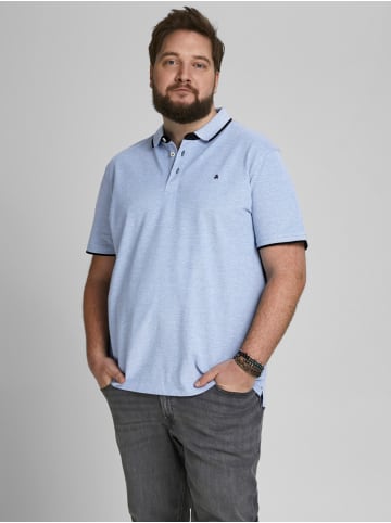 Jack & Jones + Fit Polo Shirt JJEPAULOS Sommer Hemd Pique in Hellblau