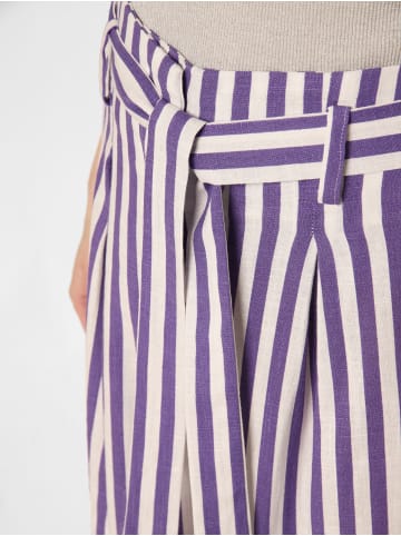 IPURI Shorts mit Leinen-Anteil in weiß lila