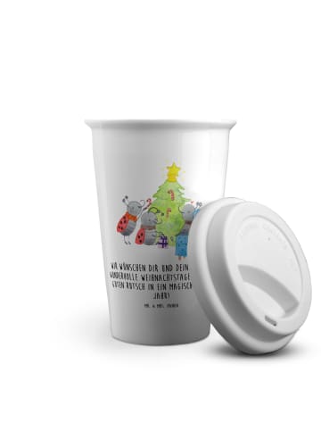 Mr. & Mrs. Panda ToGo Kaffeebecher Weihnachten Smörle mit Spruch in Weiß