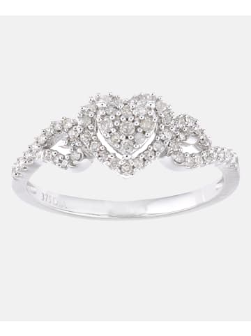 Diamant L'éternel Cluster-Ring aus 375 Weißgold mit 0.25 Karat Diamant Herz-Design