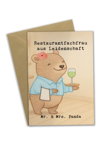 Mr. & Mrs. Panda Beileidskarte Restaurantfachfrau Leidenschaft D... in Weiß