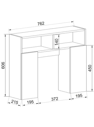 ebuy24 Badschrank Tinoli Weiß 76 x 20 cm