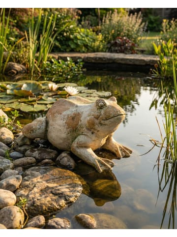 Beliani Gartenfigur CARAPELLE in Beige/Weiß - (W) 36 x (H) 23 x (L) 50 cm