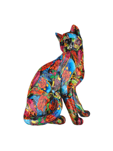 GILDE Katze "Street Art" in Bunt - H. 29 cm - B. 23 cm