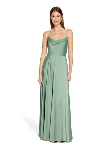 Vera Mont Abendkleid mit Wasserfallausschnitt in Foggy Green