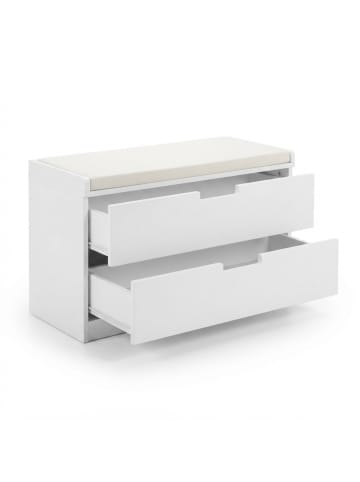 relaxdays Sitzkommode in Weiß - (B)87 x (H)48,5 x (T)38 cm