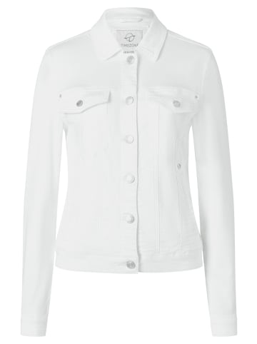 Timezone Denim Jeansjacke mit Knopfleiste und Umlegekragen in Weiß