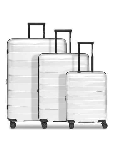 Bergpfeil Travel 4-Rollen Kofferset 3-tlg. mit Dehnfalte in ice white metallic