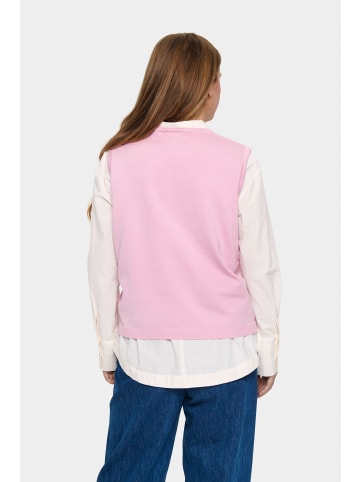 SAINT TROPEZ Strickweste MilaSZ Gerade Passform in Pink Nectar