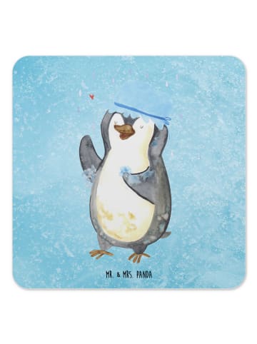 Mr. & Mrs. Panda Untersetzer Pinguin Duschen ohne Spruch in Eisblau