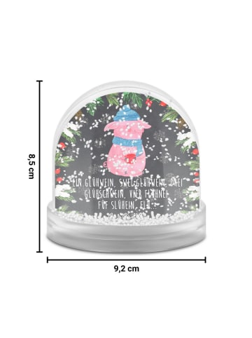 Mr. & Mrs. Panda Schneekugel Weihnachten Schweinchen Glühwein mi... in Kreidetafel
