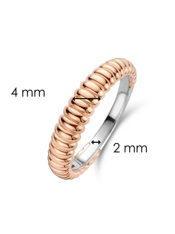 Ti Sento Milano Ring "Silber mit rosèvergoldeten Rippenstruktur 12218SR" in Silber