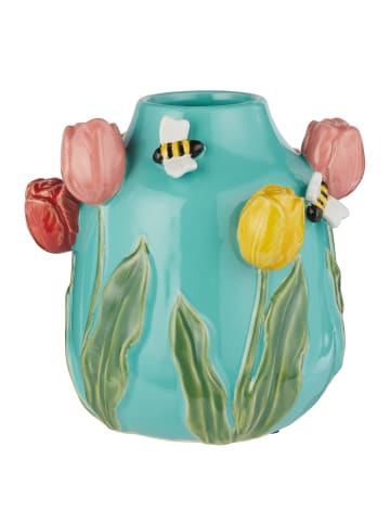 Butlers Vase SPRING Biene & Tulpe in Blau
